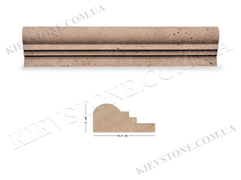 Travertine molding 30,5x6,4x3 см brushed KievStone