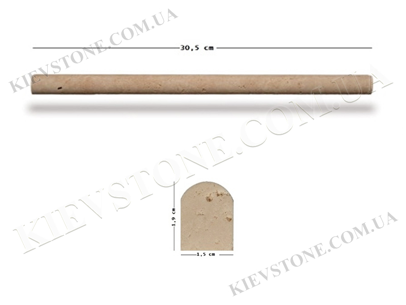  Travertine molding 30,5x1,9x1,5 сm brushed KievStone