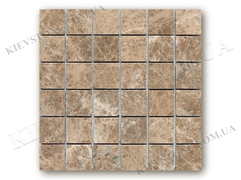 Мозаика из мрамора Emperador Light 4,7х4,7х0,6см окатанная KievStone