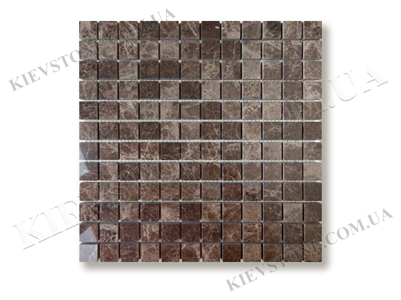 Мозаика из мрамора Emperador Dark 2,3х2,3х0,6 см полированная KievStone