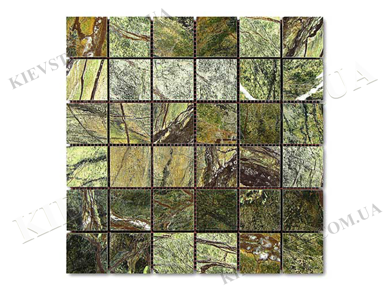 Мозаика из мрамора Bidasar Green 4,7х4,7х0,6см полированная KievStone