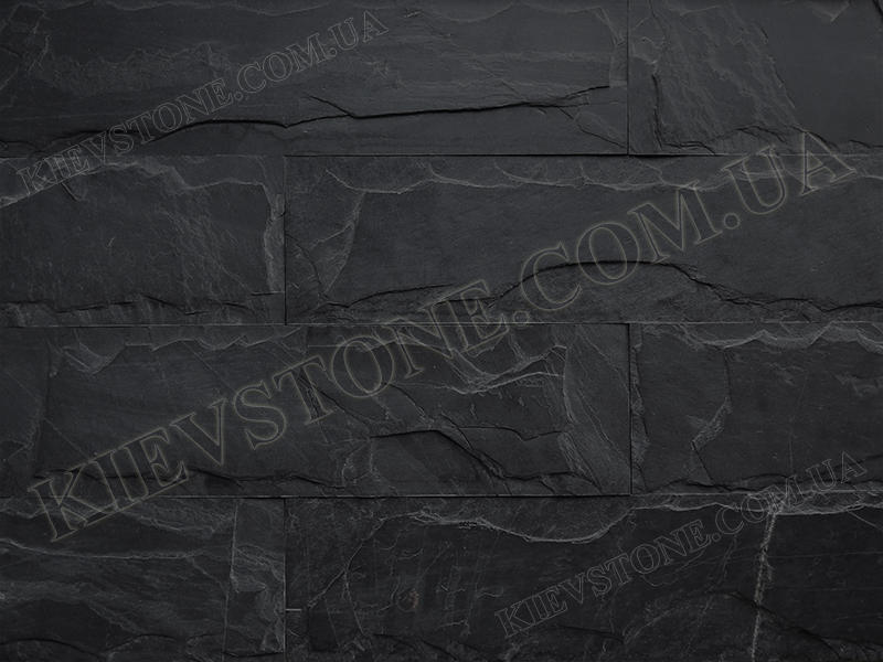 Slate India, Black with chiseled edge, 15х60сm KievStone
