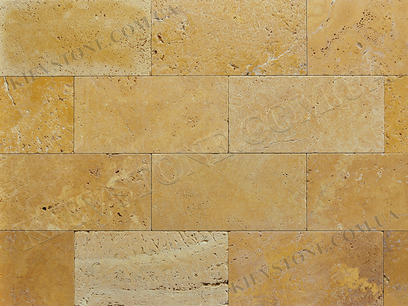 Travertine tumbled, yellow 30х15х1 сm KievStone