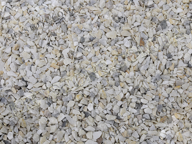Marble white-gray chips 2.5-5 mm KievStone