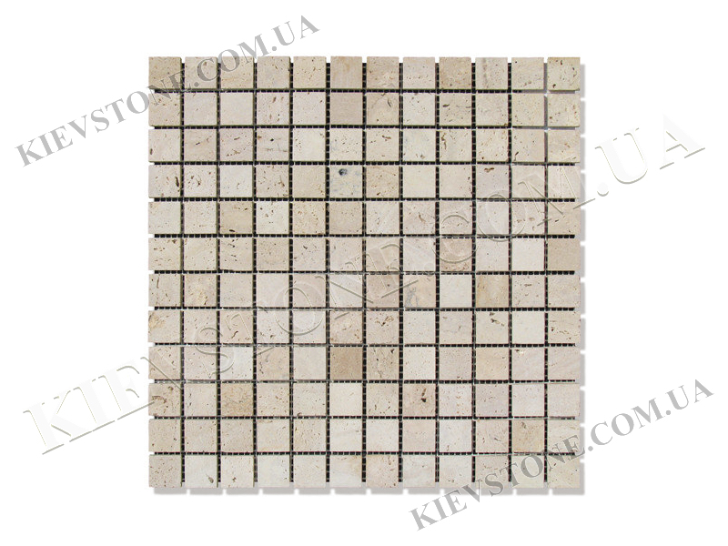 Travertine mosaic 2,3х2,3х0,6 сm brushed KievStone