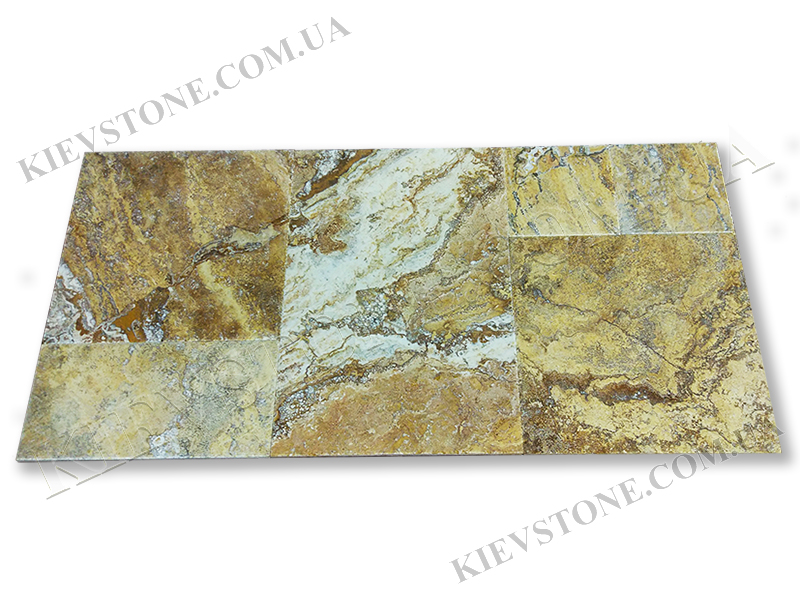 Travertine brushed, multicolor 20.3,40.6,61x20.3,40.6x1.2сm KievStone