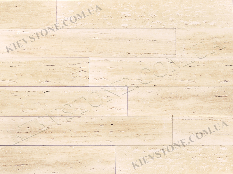 Travertine brushed, beige, vien-cut 10x61x1.2cm KievStone