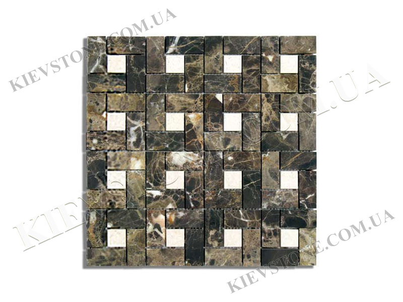 Мозаика из мрамора Emperador & Victoria beige 4,7х2,3х0,6 см полированная KievStone
