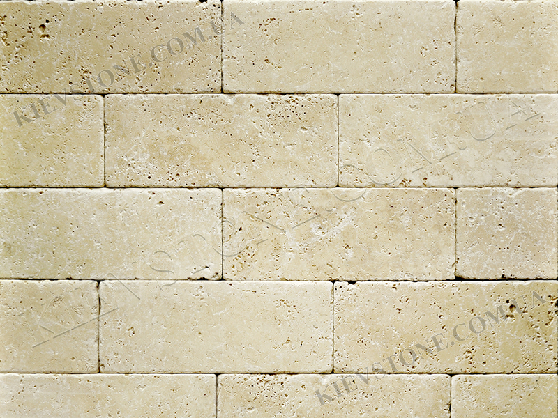 Travertine tumbled, beige 10х25х1 сm KievStone