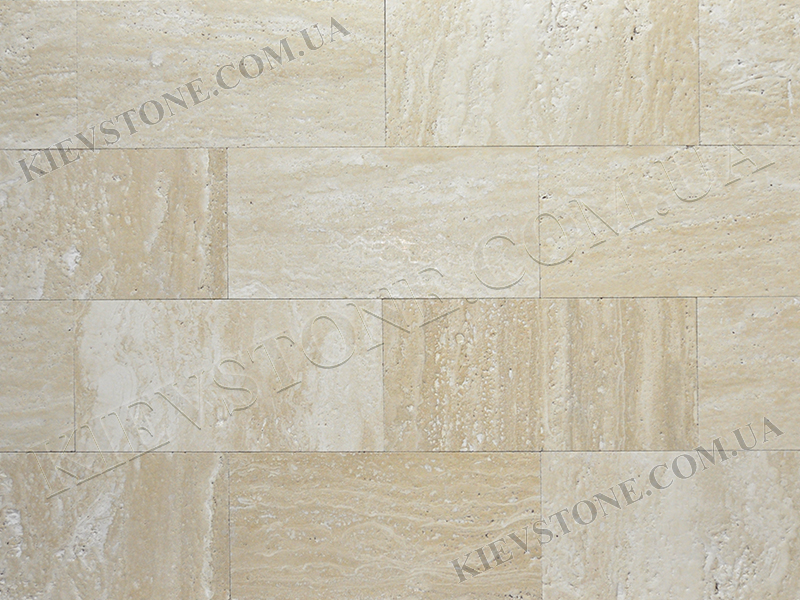 Travertine filled, polished, beige 30.5х15х1.2 сm KievStone