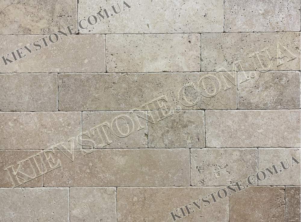 Travertine tumbled, beige 10хLх1 cm KievStone