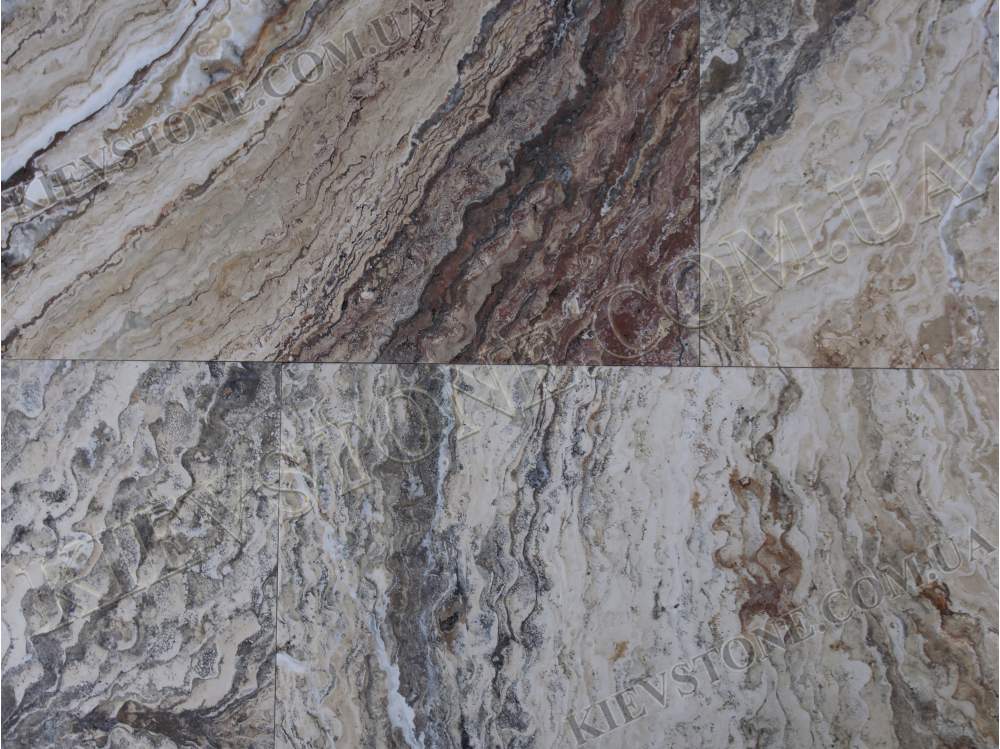 Travertine brushed, multicolor 30.5x61x1.2cm KievStone