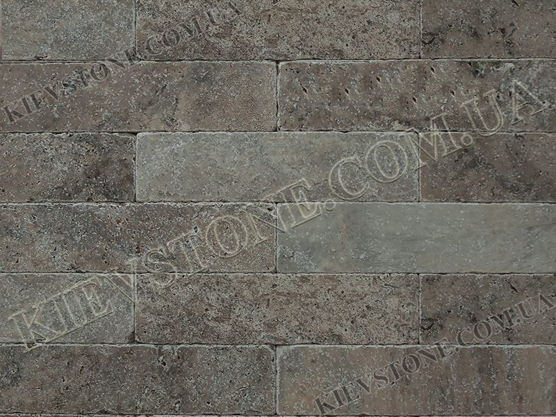 Travertine tumbled, grey 7.5х30х1 сm KievStone