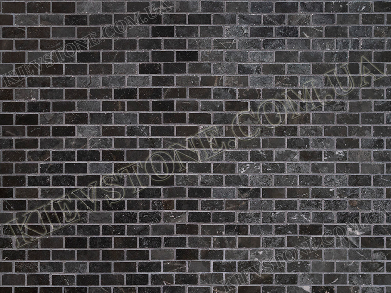 Marble mosaic Black 1,5х3х1сm polished KievStone