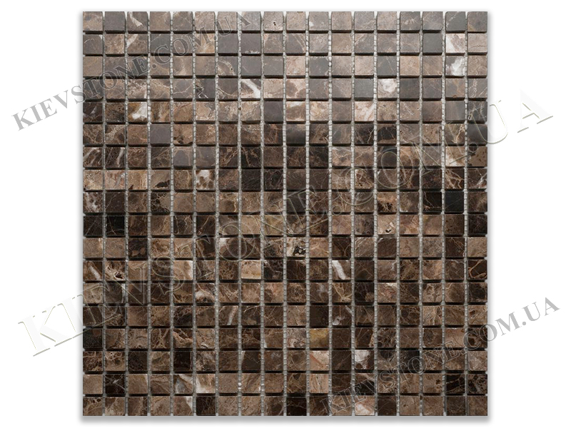 Marble mosaic Emperador Dark 1,5х1,5х0,6 сm polished KievStone