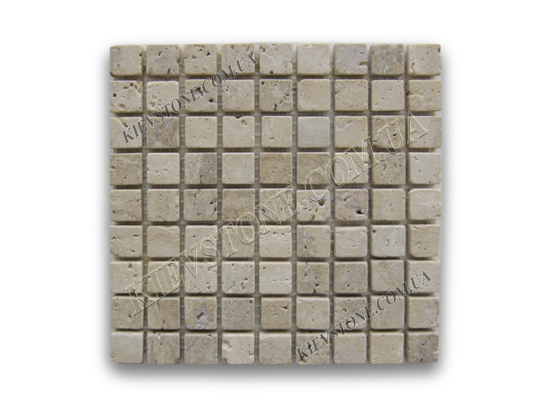 Travertine mosaic 1,5х1,5х0,6 сm tumbled KievStone