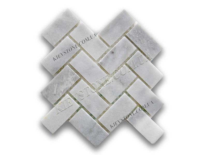 Мозаика из мрамора Mix White B.I. 2,3х4,7х0,6см полированна KievStone