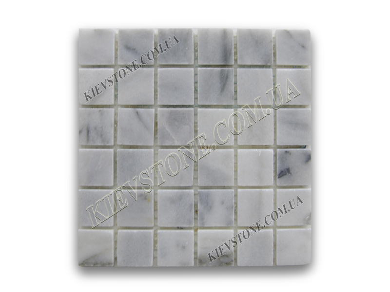 Мозаика из мрамора Mix White B.I. 2,3х2,3х0,6см полированна KievStone