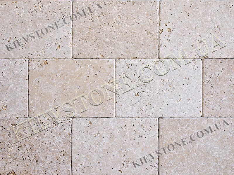 Travertine tumbled, beige 30х20х1 сm KievStone