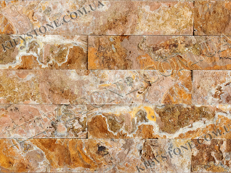 Travertine split, yellow-brown 5хLх2 сm KievStone