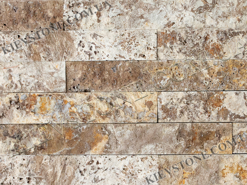Travertine split, yellow-brown 5хLх2 сm KievStone