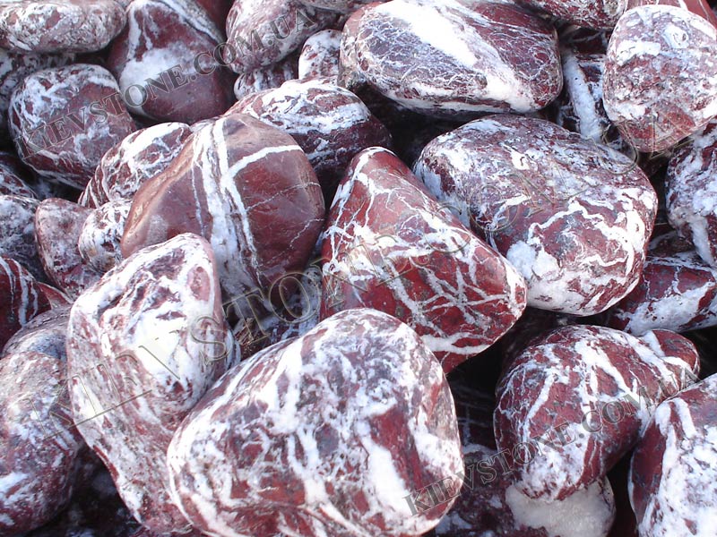 Marble red pebbles 