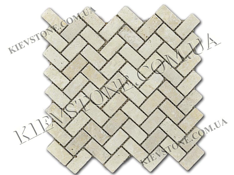 Travertine mosaic 2,3х4,7х0,6 см tumbled KievStone
