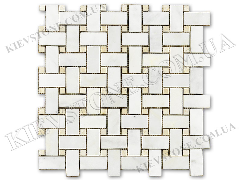 Мозаика из мрамора Белая полированная KievStone