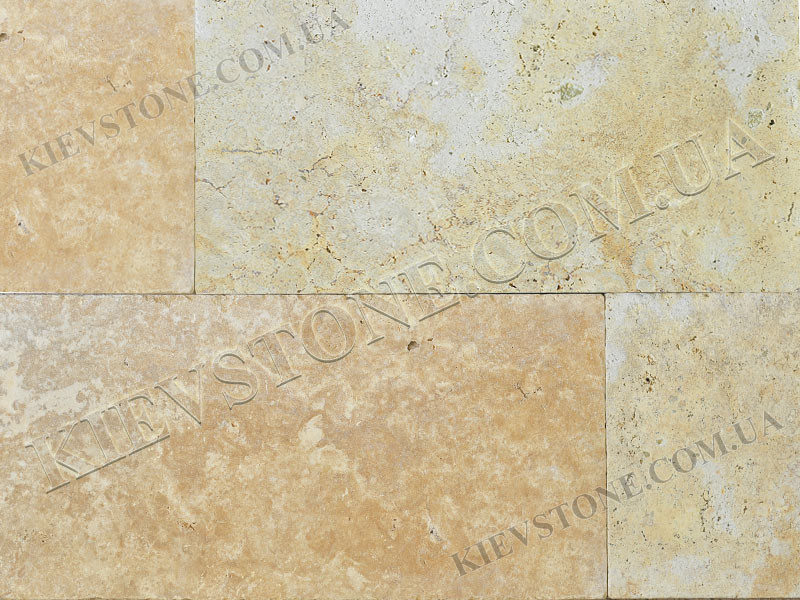 Travertine tumbled, yellow 30х60х1.5 сm KievStone