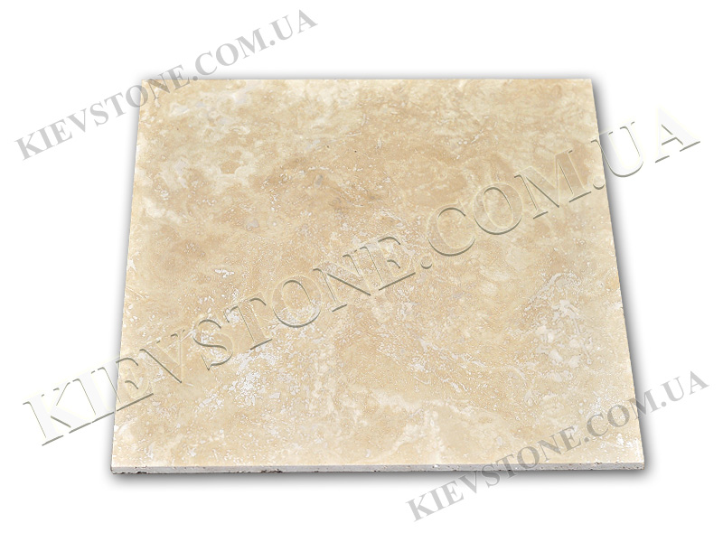Travertine, filled, beige 40.6х40.6х1.2 сm KievStone