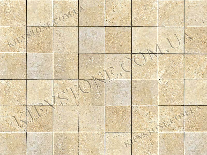 Travertine filled, polished, beige 10х10х1.2 сm KievStone
