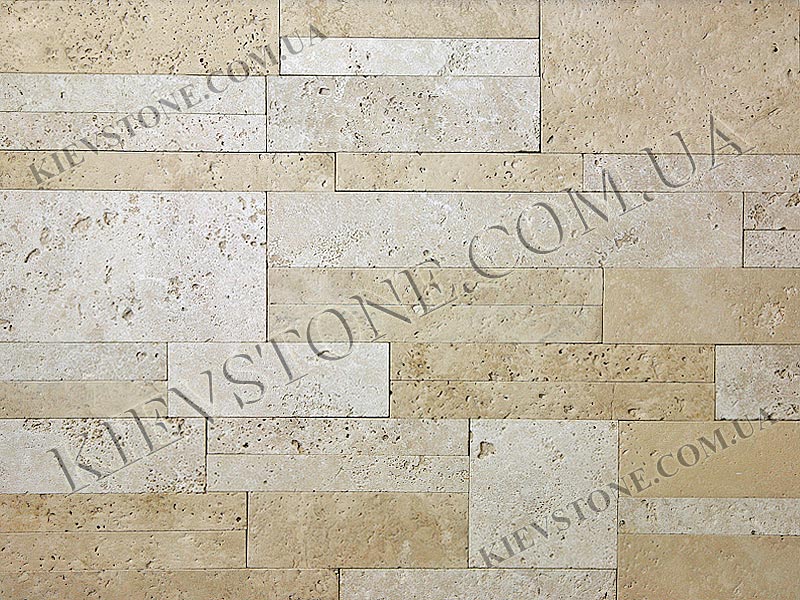 Travertine brushed, beige 2.5,5,10хLx1сm KievStone