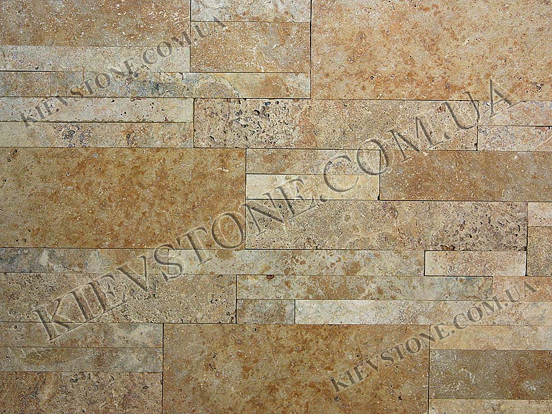 Travertine brushed, yellow 2.5,5,10хLx1сm KievStone