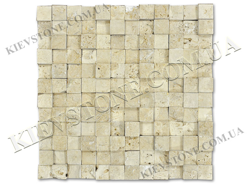 Travertine mosaic 2,3х2,3х1-2 см split fase KievStone