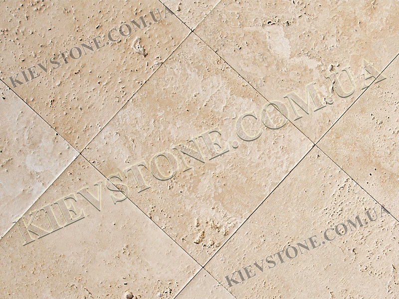 Travertine brushed, beige 40.6x40.6x1.2cm KievStone
