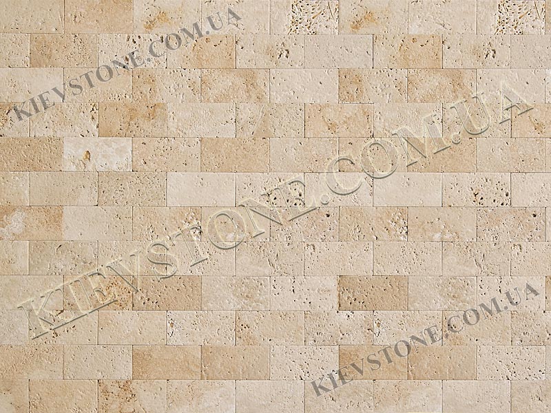 Travertine brushed, beige 5x10x1cm KievStone
