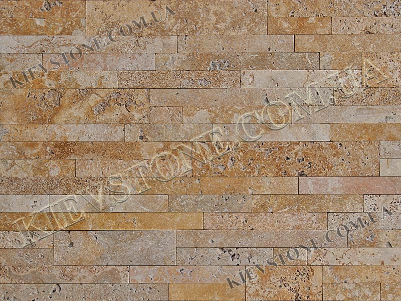 Travertine brushed, yellow 2.5хLx1cm KievStone