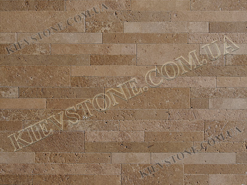 Travertine brushed, brown 2.5,5xLx1cm  KievStone