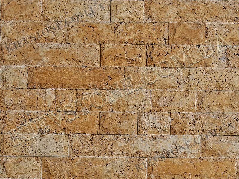 Travertine brushed+split, yellow 5хLx2сm KievStone