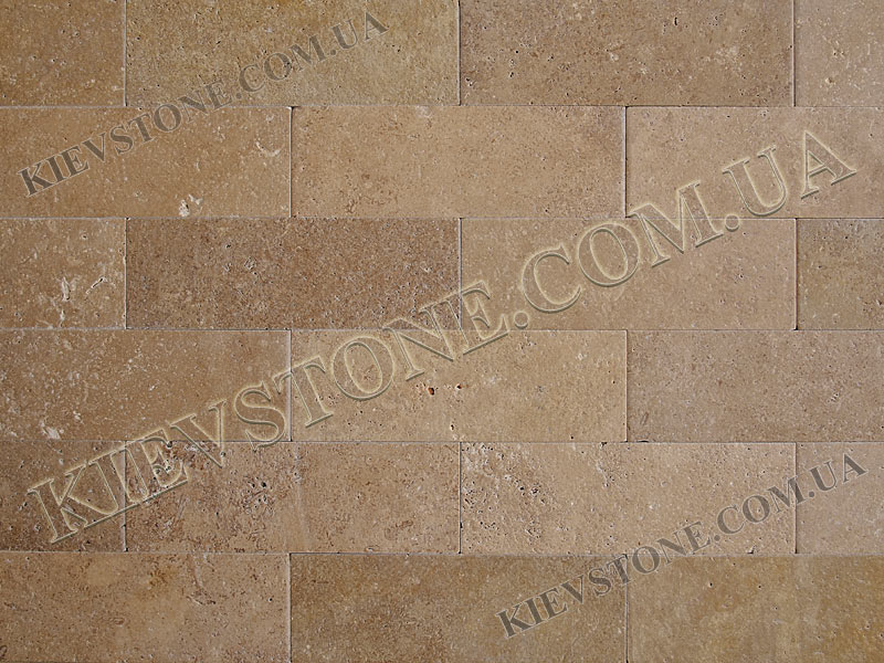Travertine brushed, brown 10x30x1cm KievStone