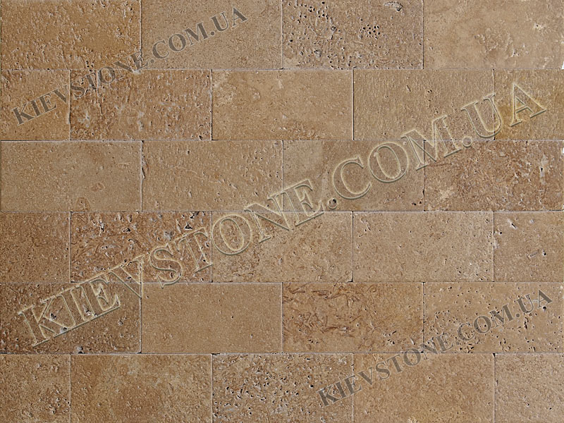 Travertine brushed, brown 10x20x1сm KievStone