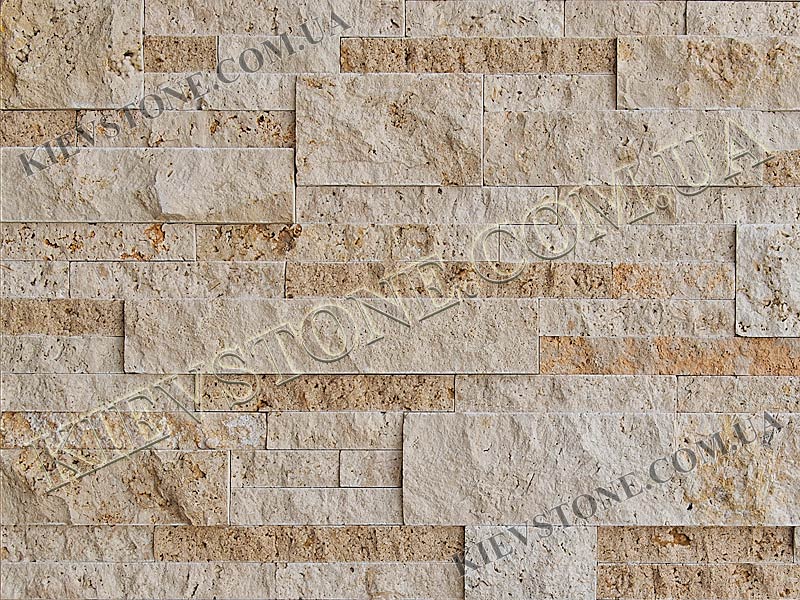 Travertine split, beige 2.5, 5, 7.5ХLХ1.2cm KievStone