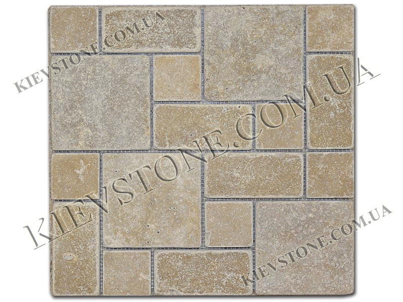Travertine mosaic noche Set 5x5, 5x7,5, 7,5x7,5x1 см tumbled KievStone