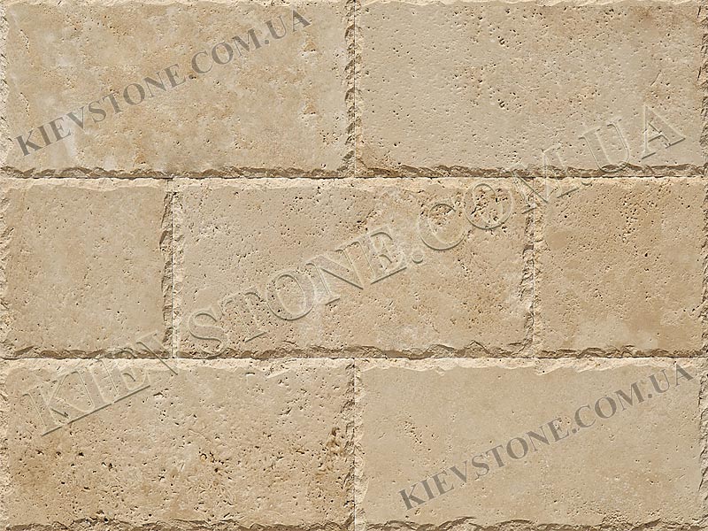 Travertine brushed with split, beige 20.3х40.6х1.2сm KievStone