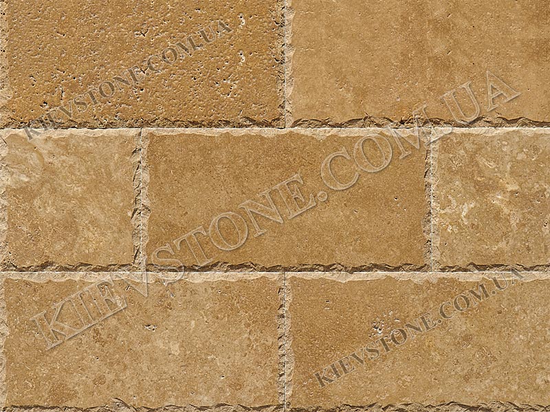 Travertine brushed with split, brown 20.3x40.6x1.2cm KievStone
