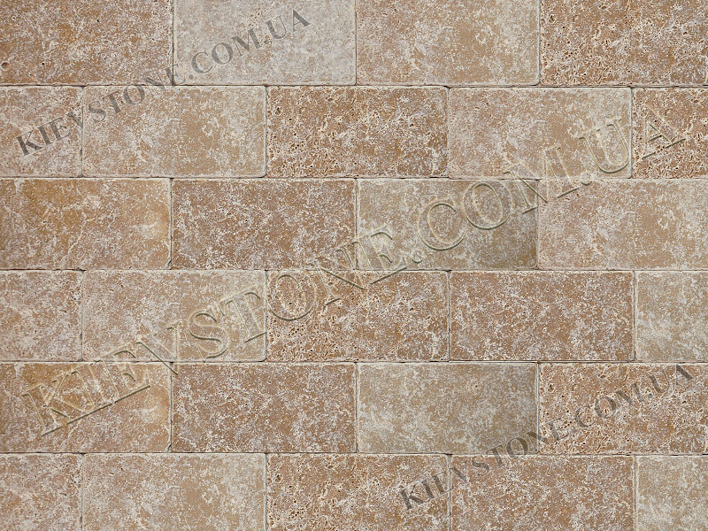 Travertine tumbled, brown 10х20х1 сm KievStone