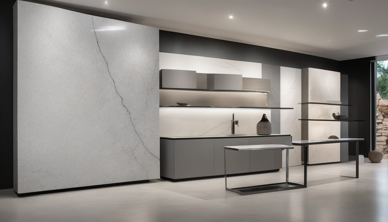 Кварцевый камень CAESARSTONE для современной интерьерной столешницы