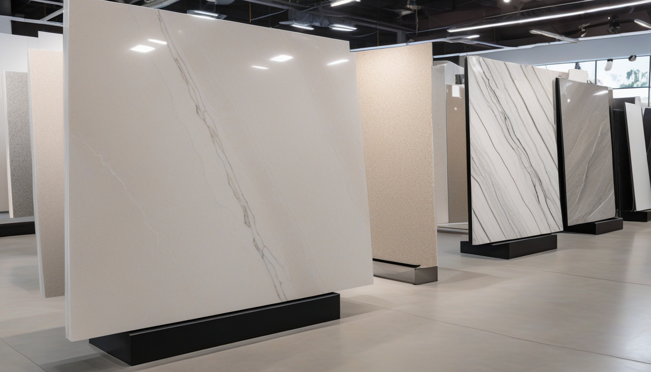 кварцевый камень ATEM QUARTZ с выразительным интерьерным рисунком поверхности