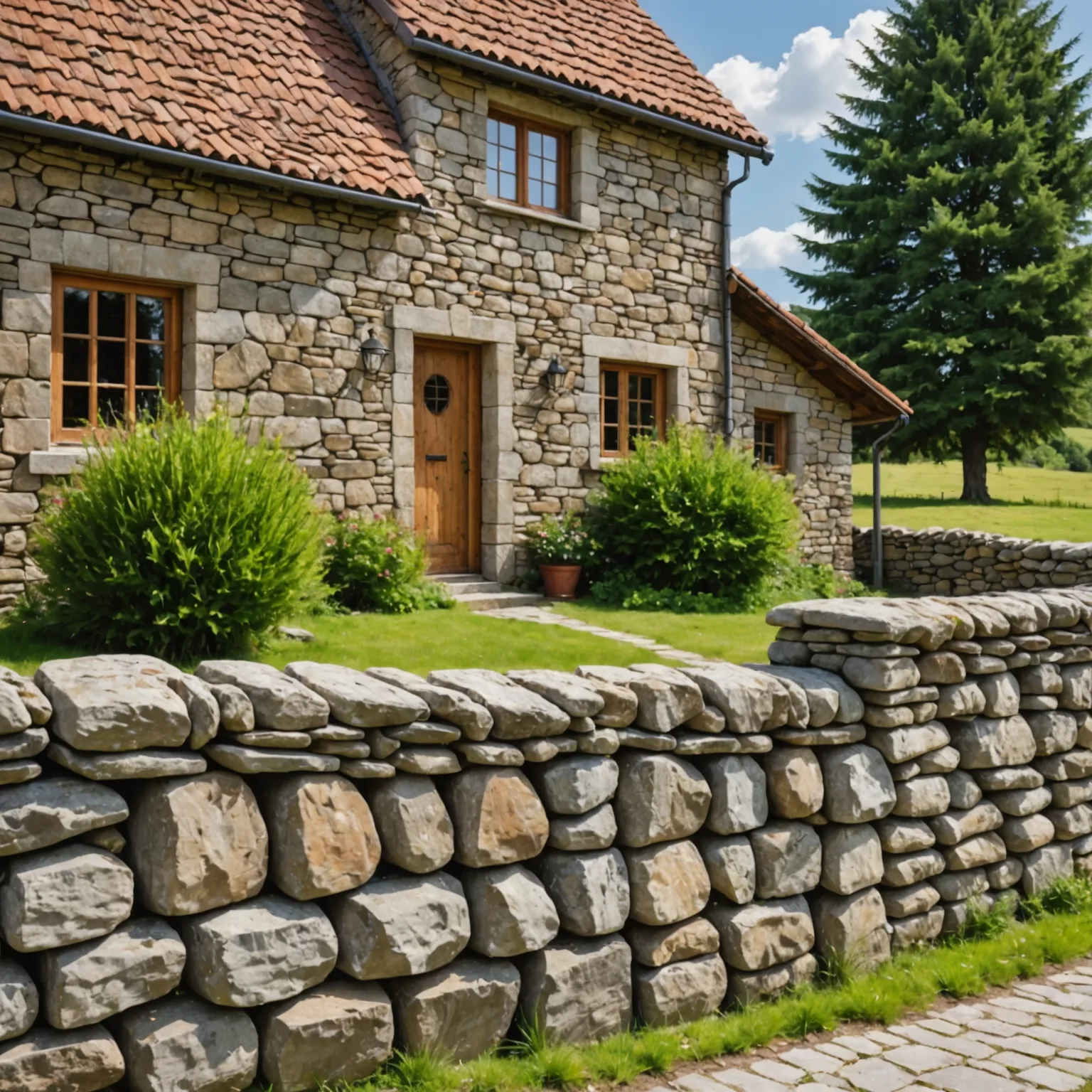 Granite stone fence