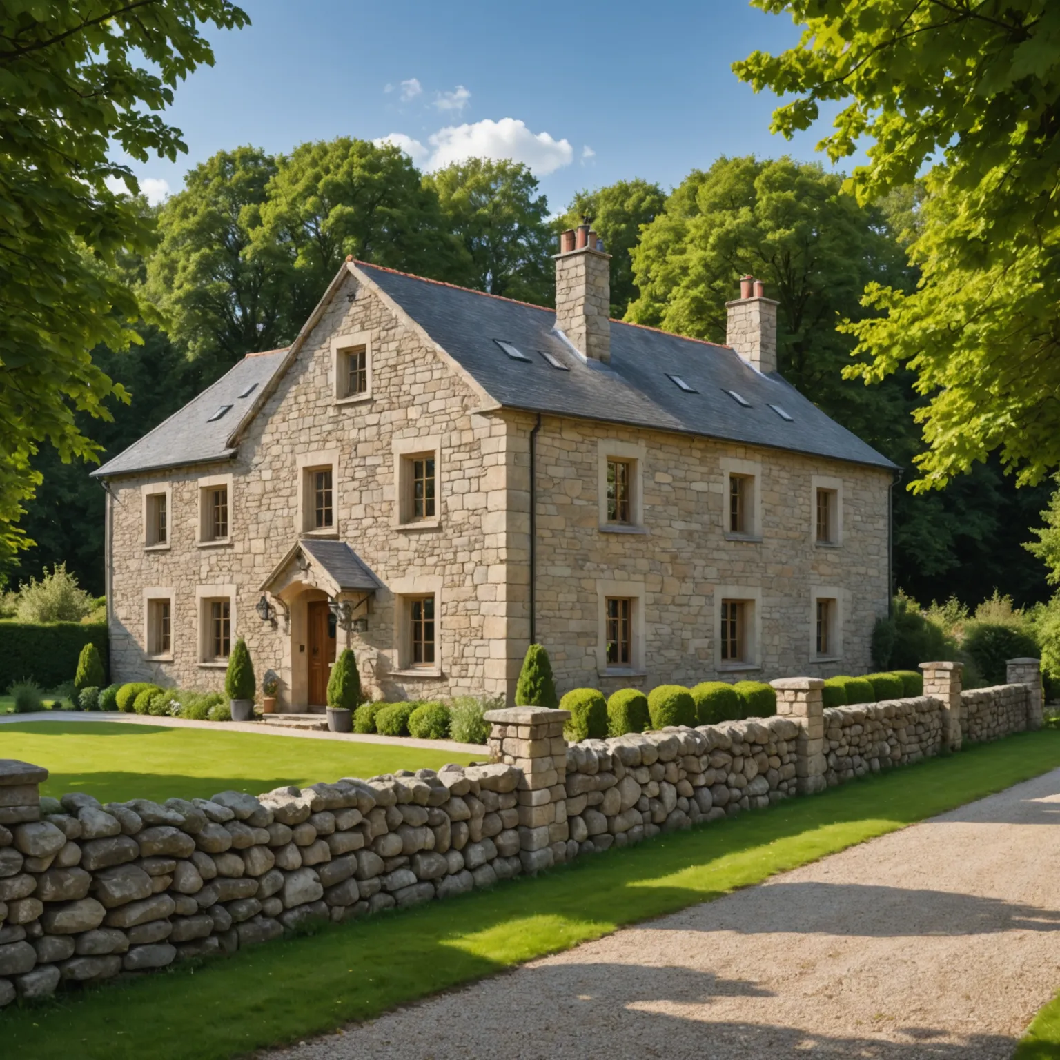Modern design of stone fence
